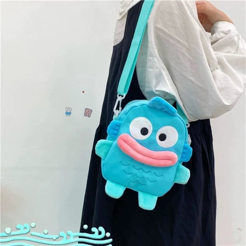 Ugly Fish Handton Bag Shoulder Bag Coin Purse Japanese Style Cute Fish Strange Stuffed Toy Cosmetics Bag Ugly and Cute