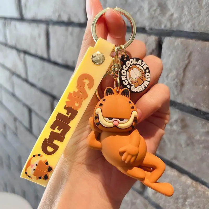 New Garfield Car Doll Keychain Couple Cartoon Cute High Color Value Student Schoolbag Pendant Decorative Small Gift Wholesale