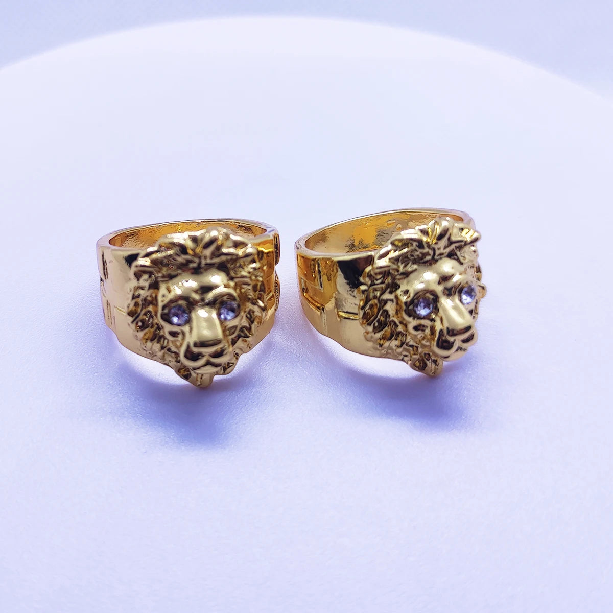 2025 New Golden Personality Charm Lion Head Rings Stainless Steel Party Lion Domineering Men's Ring Golden Ring Unisex Jewelry