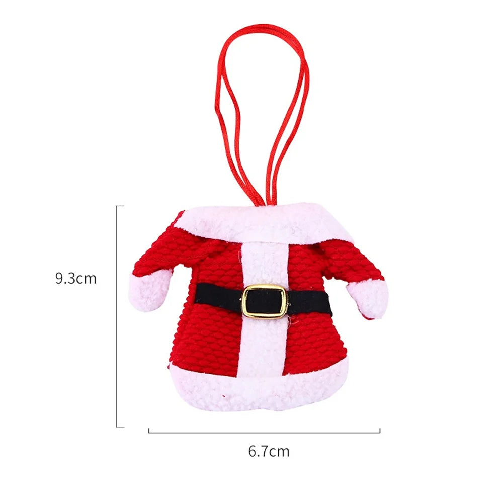 Christmas Decorations Tableware Bag Santa Suit Gift Bags Cute Knifes Fork Holder New Year Party Table Dinner Cutlery Suit Home