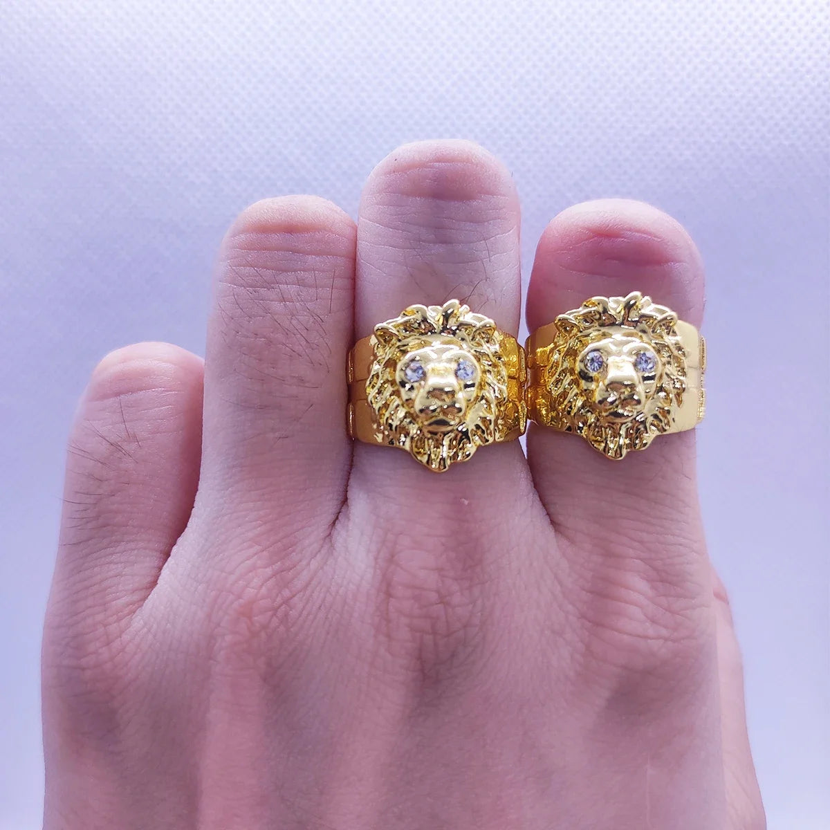 2025 New Golden Personality Charm Lion Head Rings Stainless Steel Party Lion Domineering Men's Ring Golden Ring Unisex Jewelry