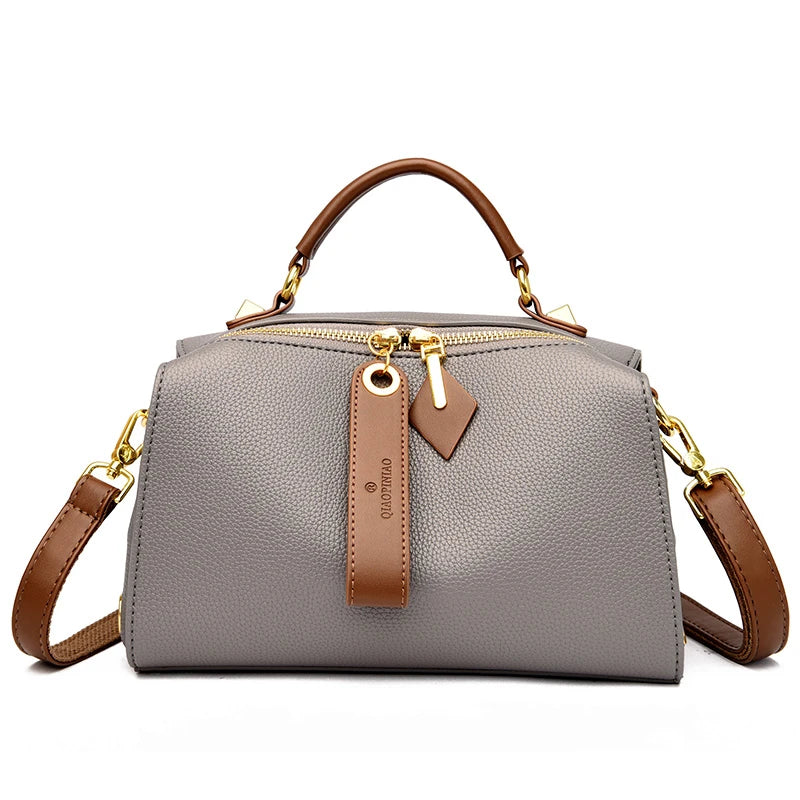 High Quality Solid Color Leather Shoulder Crossbody Bag For Women 2023 Luxury Women's Handbag Designer Female Messenger Tote Sac