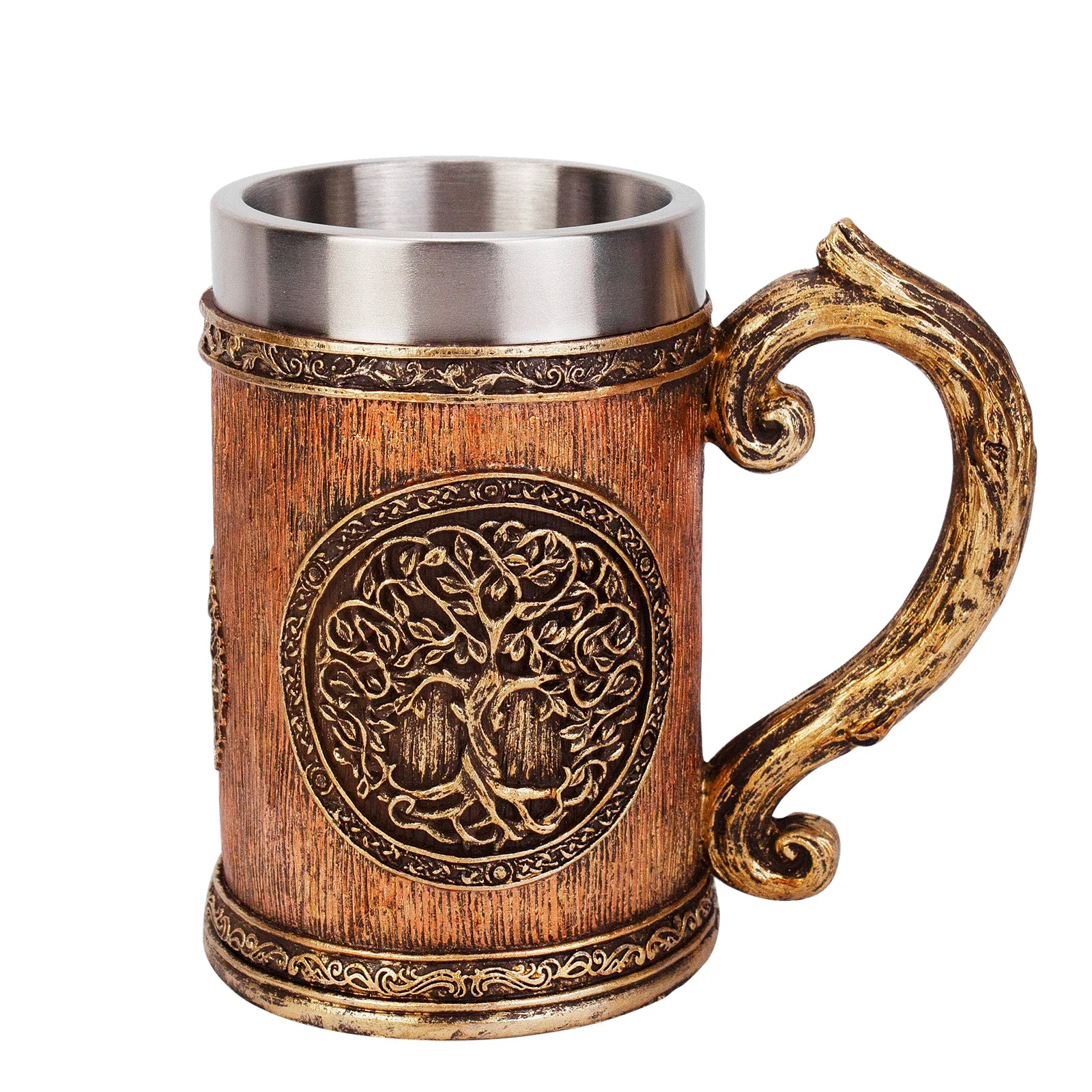 600ML Viking Mug Collection 304 Stainless Steel Insert Resin Beer Danegeld Tankard Coffee Beer Mugs Cup Halloween Friends Gift