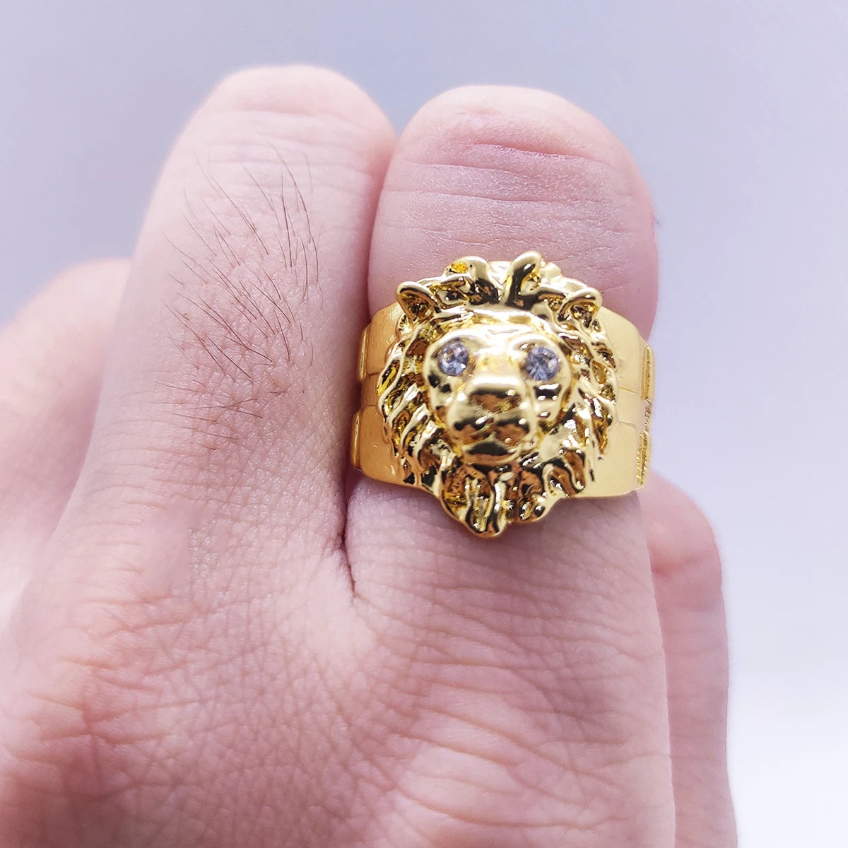 2025 New Golden Personality Charm Lion Head Rings Stainless Steel Party Lion Domineering Men's Ring Golden Ring Unisex Jewelry