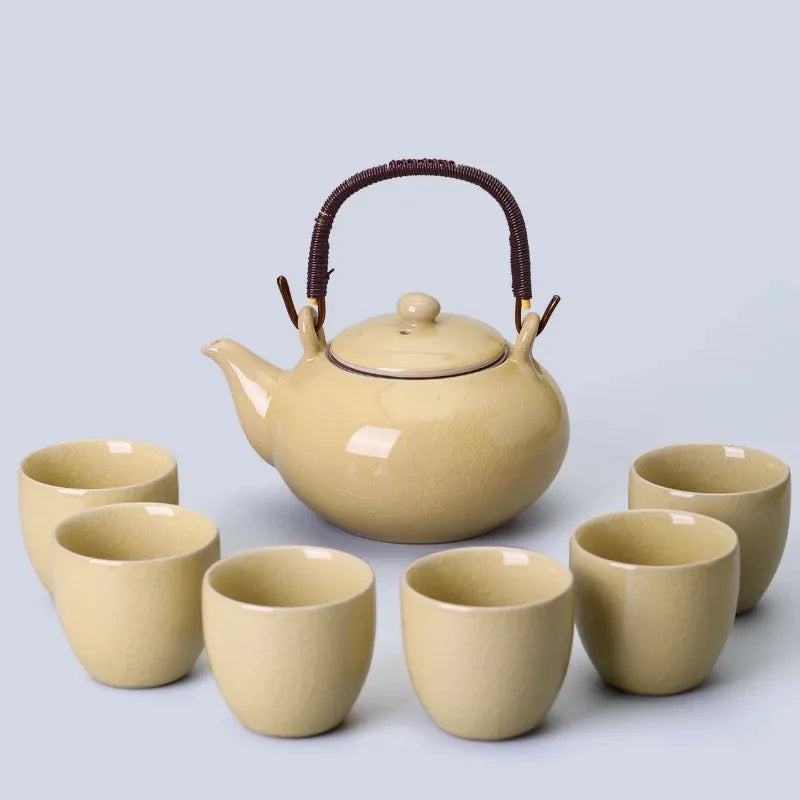 Large Capacity Lifting Beam Pot Tea Set, Household Cold Water  Pot, Kungfu   1  6 Cups