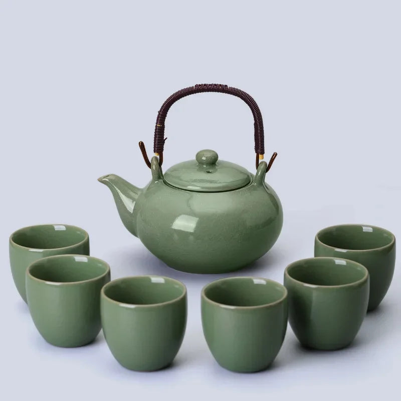 Large Capacity Lifting Beam Pot Tea Set, Household Cold Water  Pot, Kungfu   1  6 Cups