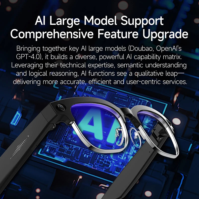 AI Smart Glasses To Take Photos Videos 800W HD Camera Intelligent Translation Photo-taking And Object Recognition Smart Glasses