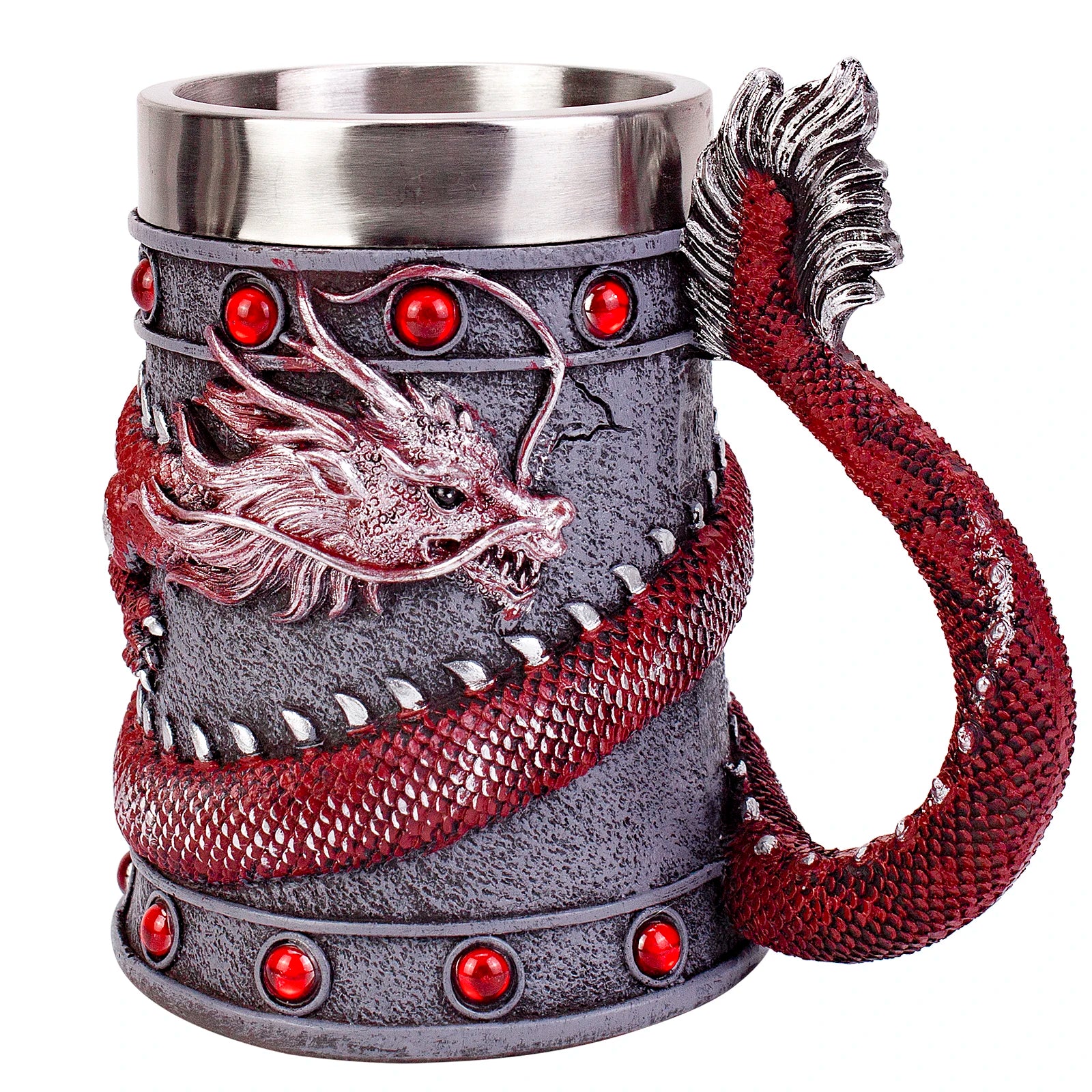 600ML Viking Mug Collection 304 Stainless Steel Insert Resin Beer Danegeld Tankard Coffee Beer Mugs Cup Halloween Friends Gift