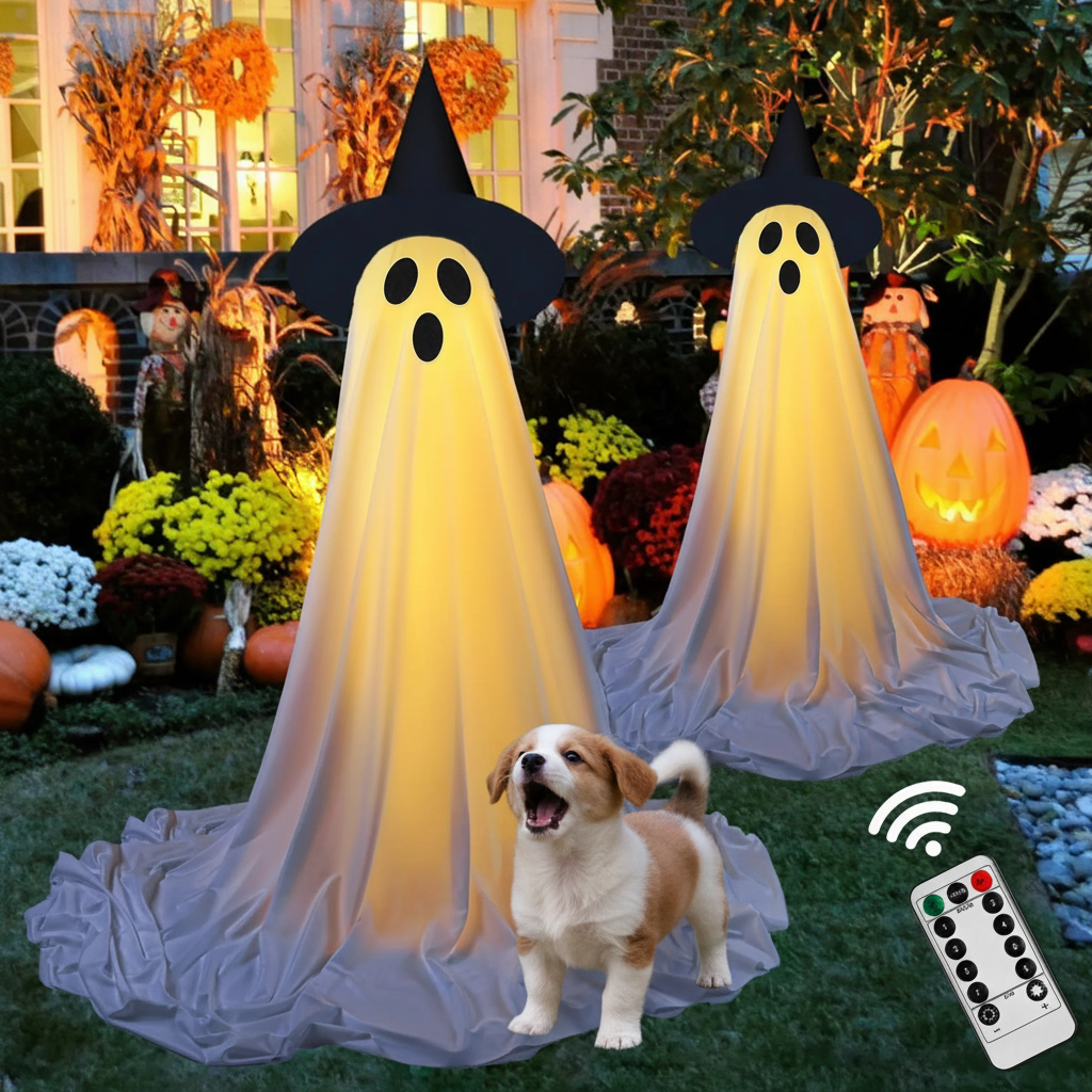 Halloween Ghost Hanging with String Lights Spooky Ghost Lighted Spooky for Home Indoor Garden Yard Lawn Party Prop Decoration