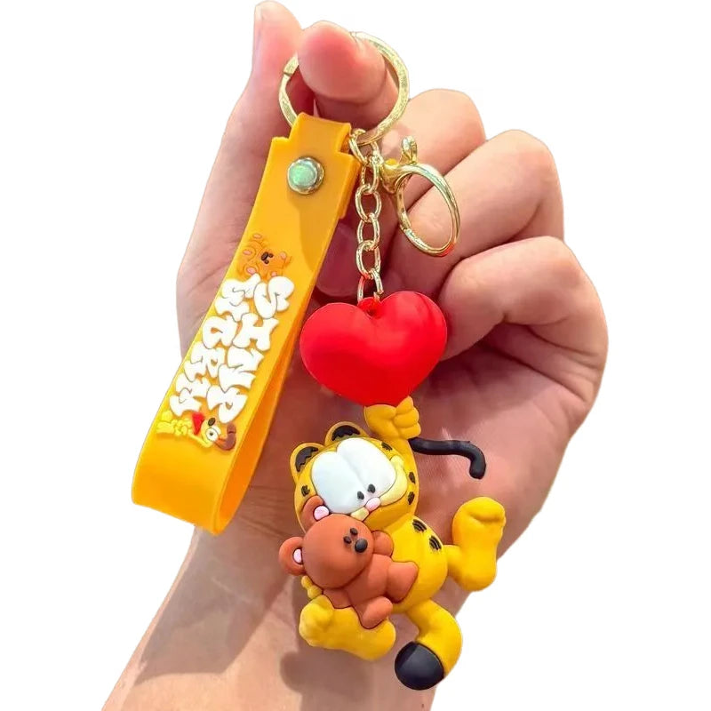 Garfield animation cartoon cute funny keychain kawaii for boys and girls couple plush backpack pendant accessories wholesale