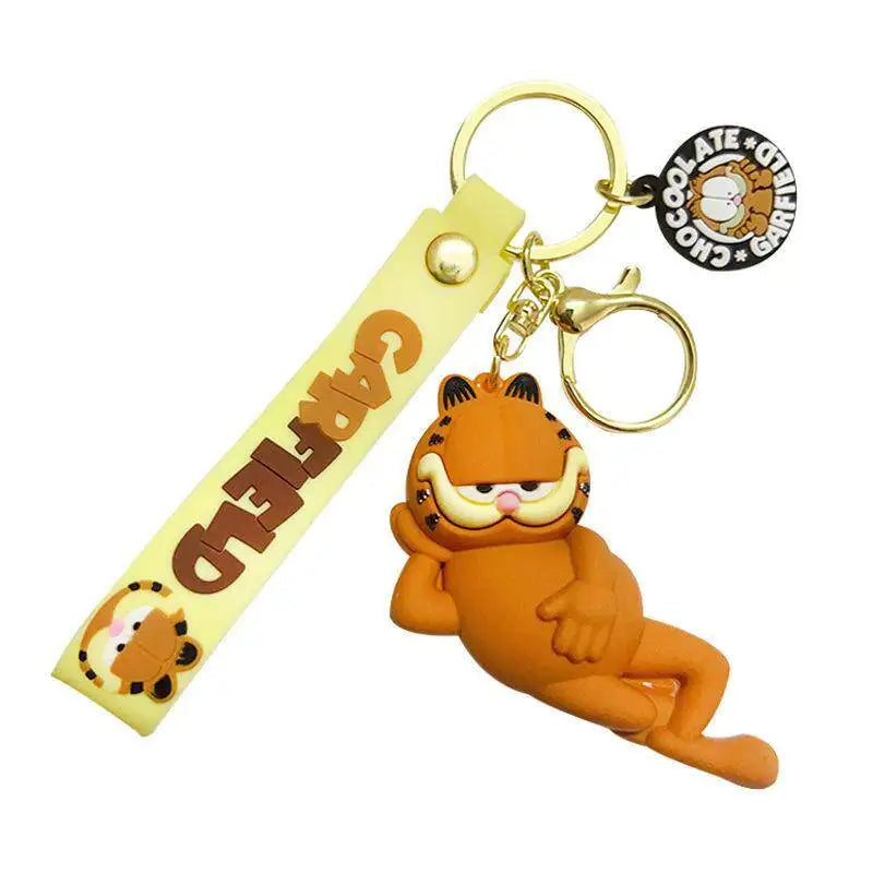 New Garfield Car Doll Keychain Couple Cartoon Cute High Color Value Student Schoolbag Pendant Decorative Small Gift Wholesale
