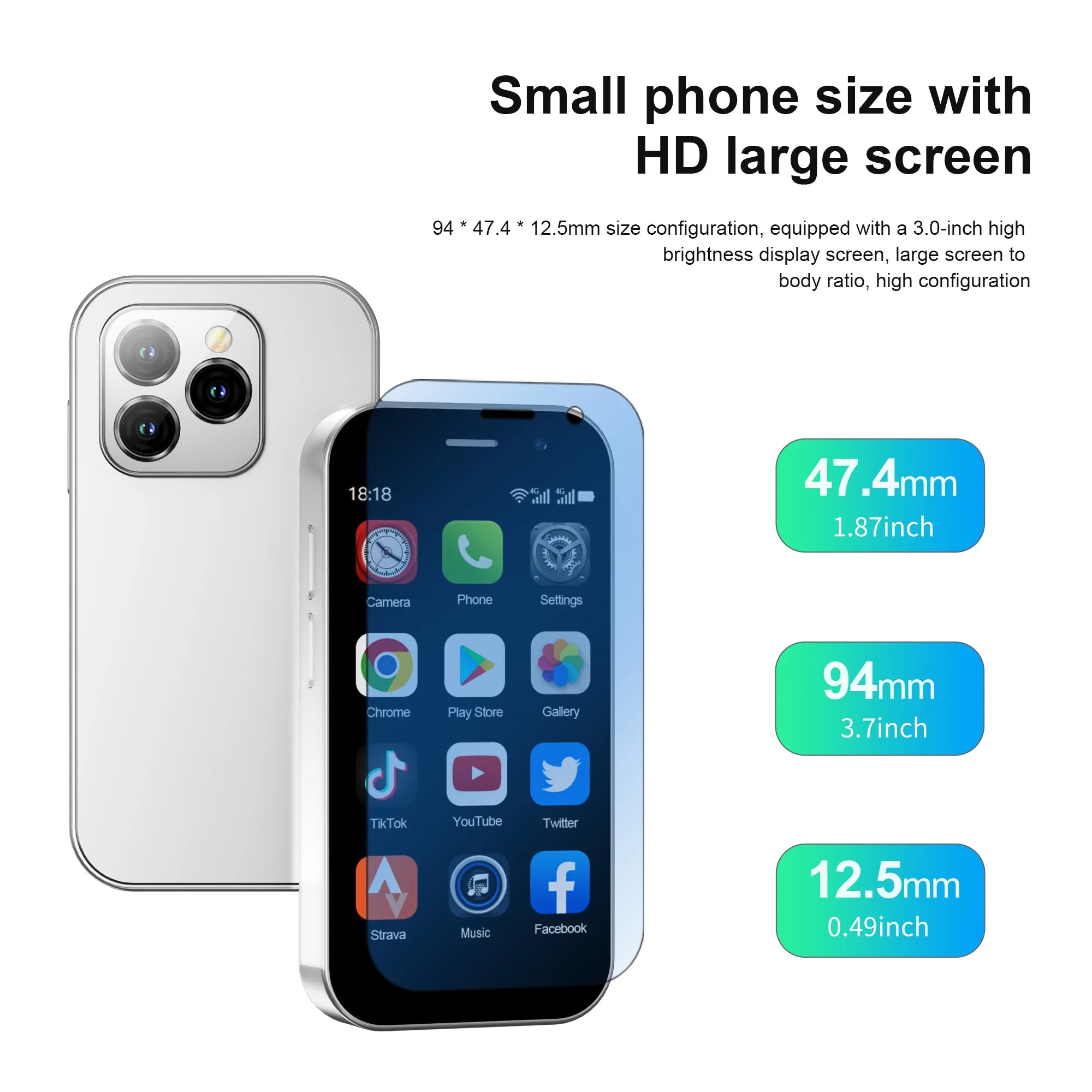 2025 New SERVO KING8000 Mini Smartphone Android 4G LTE Global GPS 3" Display 5MP Camera WIFI Small Mobile Phones 2000mAh Battery