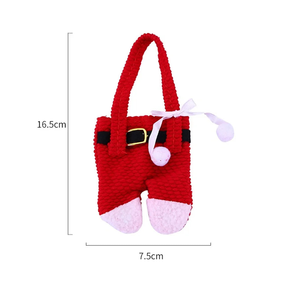 Christmas Decorations Tableware Bag Santa Suit Gift Bags Cute Knifes Fork Holder New Year Party Table Dinner Cutlery Suit Home