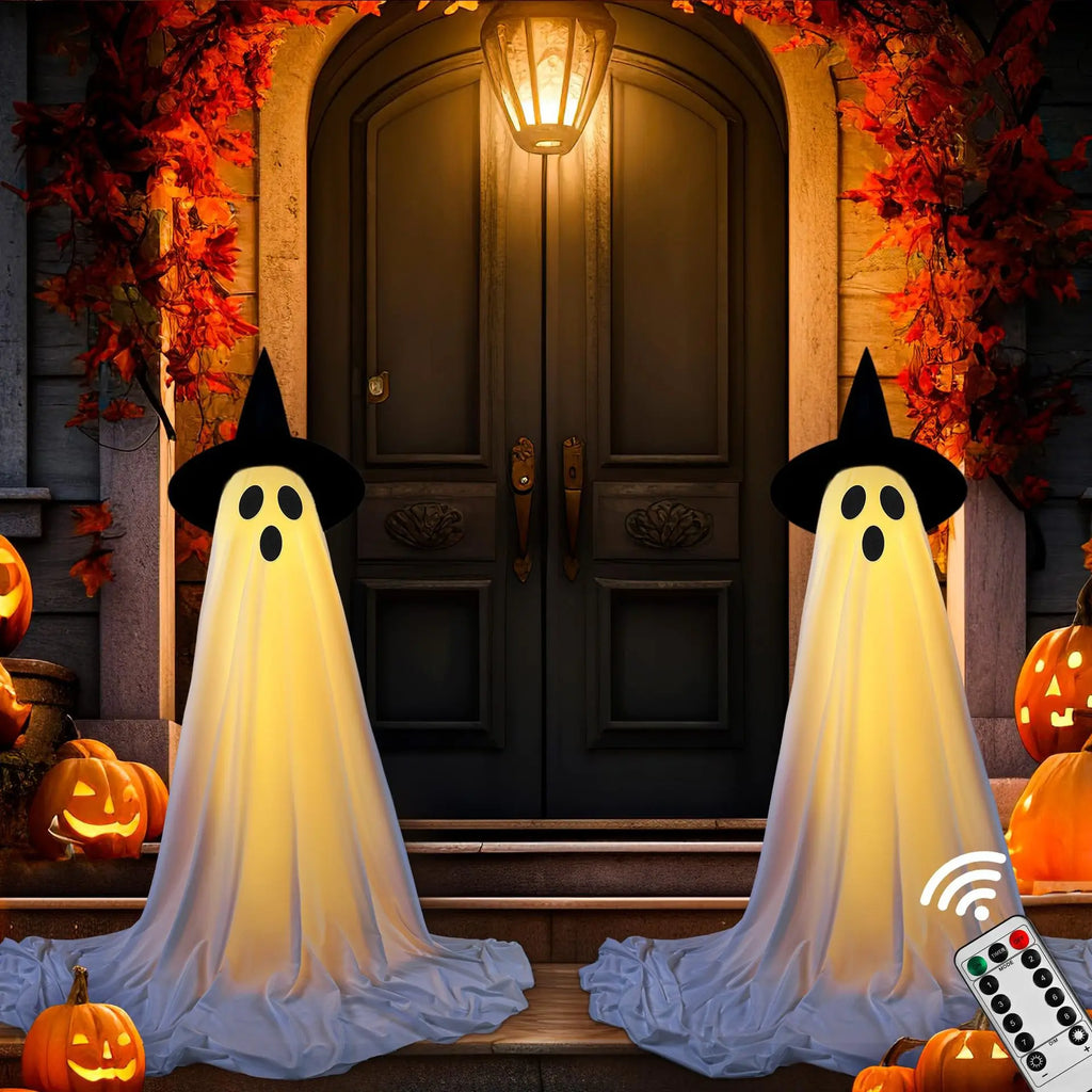 Halloween Ghost Hanging with String Lights Spooky Ghost Lighted Spooky for Home Indoor Garden Yard Lawn Party Prop Decoration