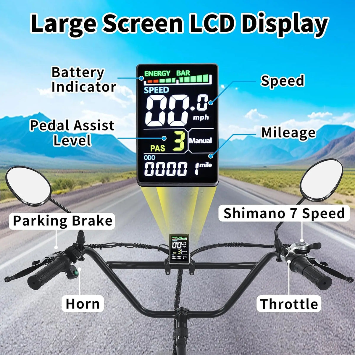 Electric Tricycle 18x3.0 Fat Tire Folding 3 Wheel Step-Thru Ebike 468WH Battery Basket, Customized