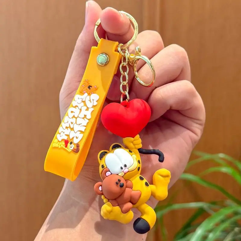 Garfield animation cartoon cute funny keychain kawaii for boys and girls couple plush backpack pendant accessories wholesale