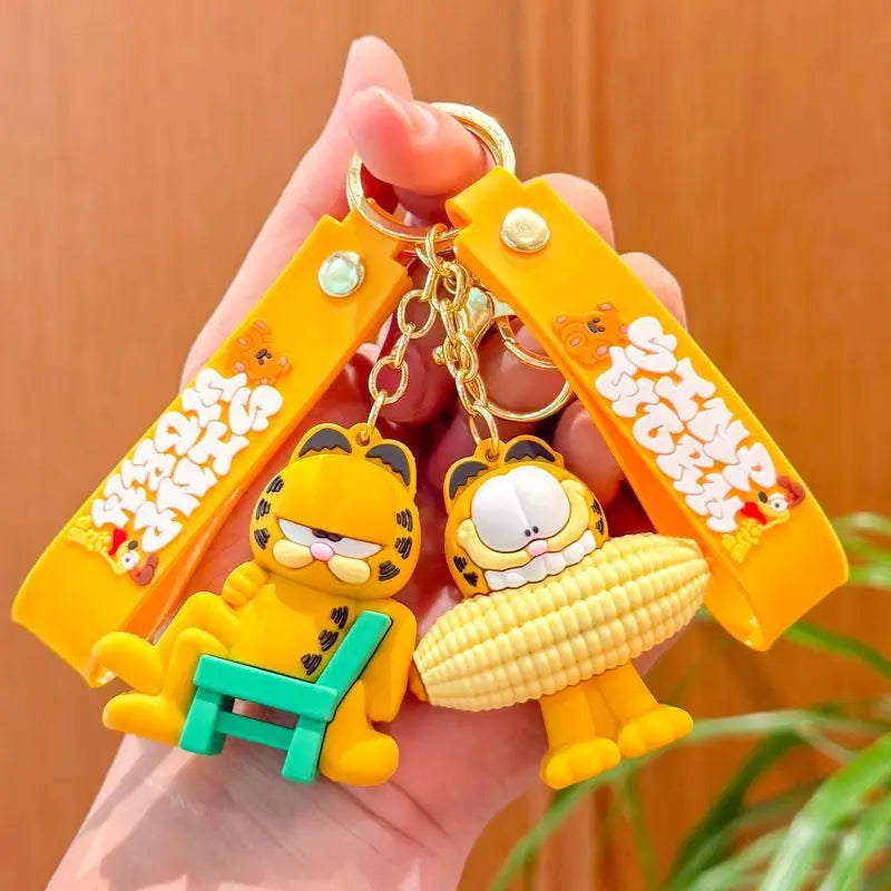 Garfield animation cartoon cute funny keychain kawaii for boys and girls couple plush backpack pendant accessories wholesale