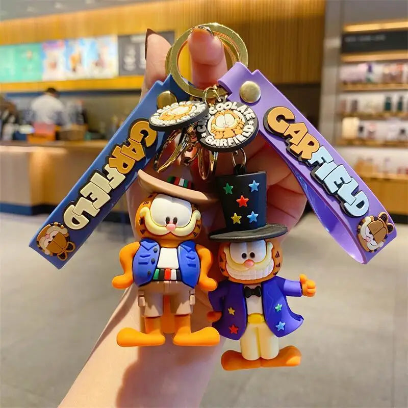 Garfield cartoon cute plush car keychain kawaii for boys and girls couple matching pendant accessory anime merchandise wholesale