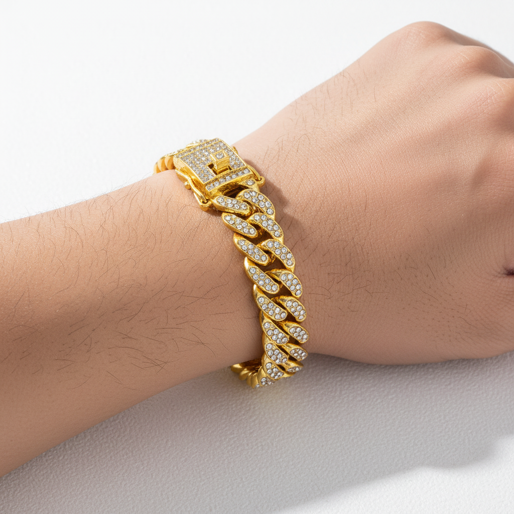 EILIECK 316L Stainless Steel Gold Color Cuban Chain Bracelet For Women Men Trendy Punk Waterproof Wrist Chain Jewelry Gift Party