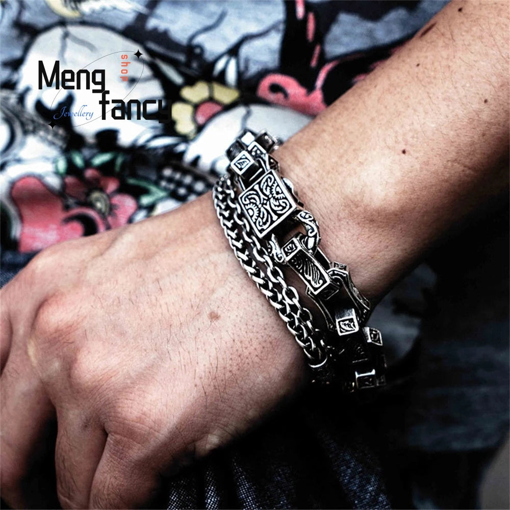 Men's Bracelets Are Powerful Retro Individualistic Hip - hop And Punk Handicraft Best Selling Fashion Jewelry Exquisite Elegant