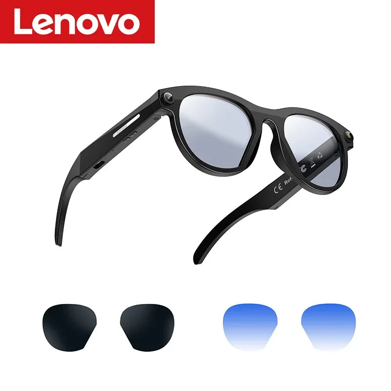 Lenovo 8K HD Smart Glasses 1600W Pixels Camera Shooting Image AI Translation Conversation Recording Music Smart Glasses 2026 New