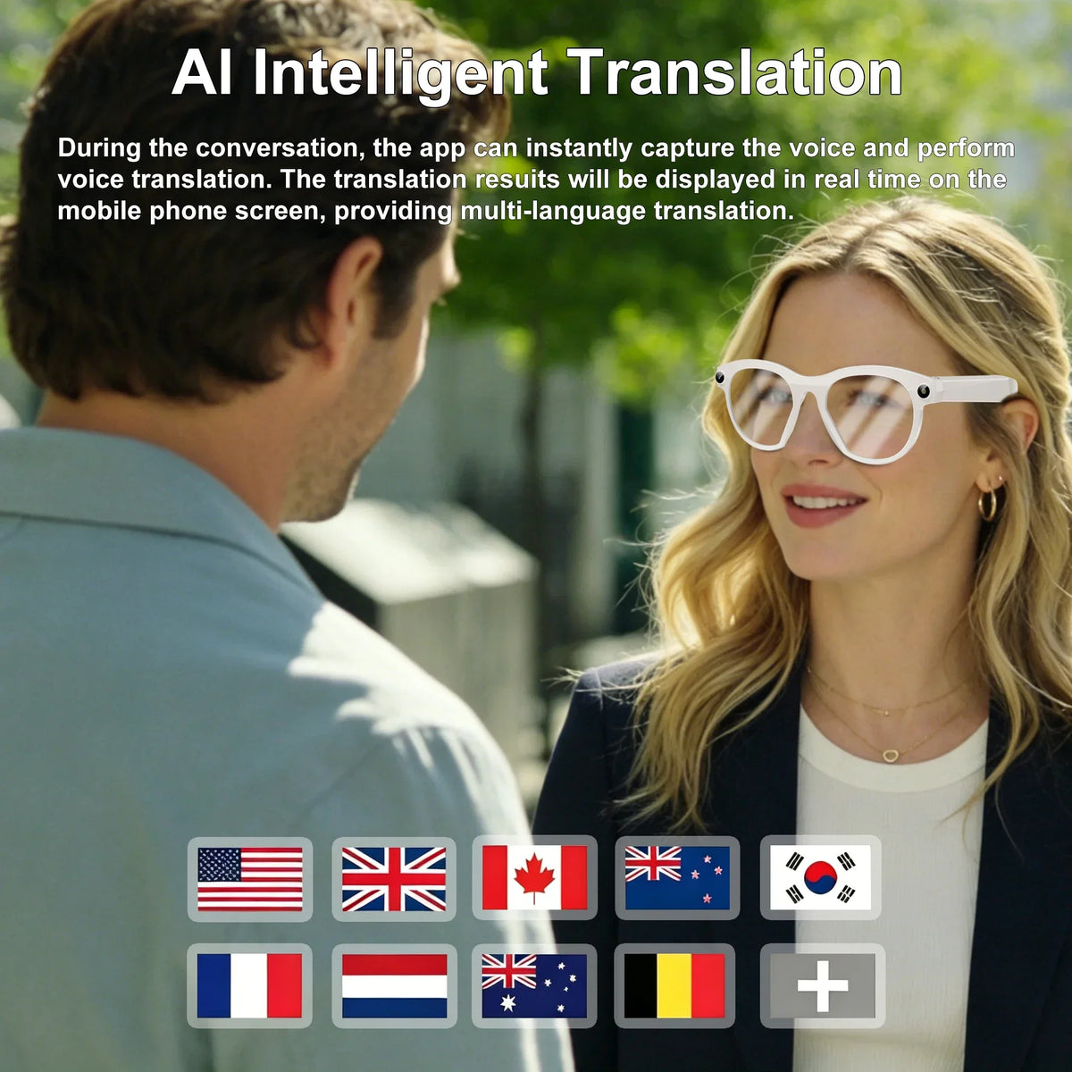 Lenovo 8K HD Smart Glasses 1600W Pixels Camera Shooting Image AI Translation Conversation Recording Music Smart Glasses 2026 New