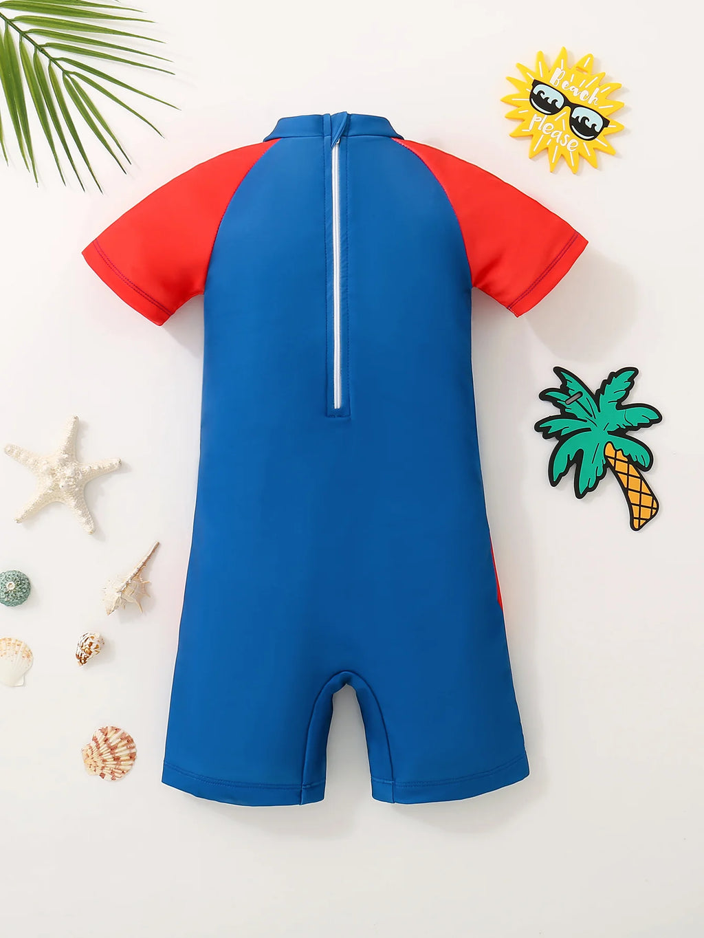 Baby Boys Summer Color Block Swimsuit Cute One-Piece Swimming Suits for Toddlers Infant Male Swimwear Fashionable And Handsome