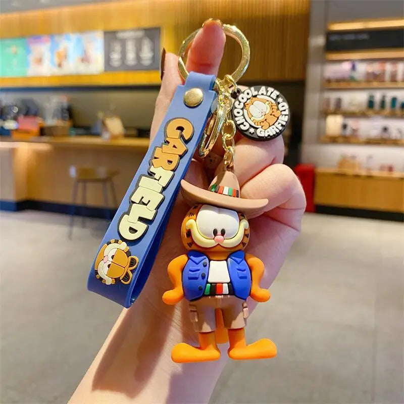 Garfield cartoon cute plush car keychain kawaii for boys and girls couple matching pendant accessory anime merchandise wholesale