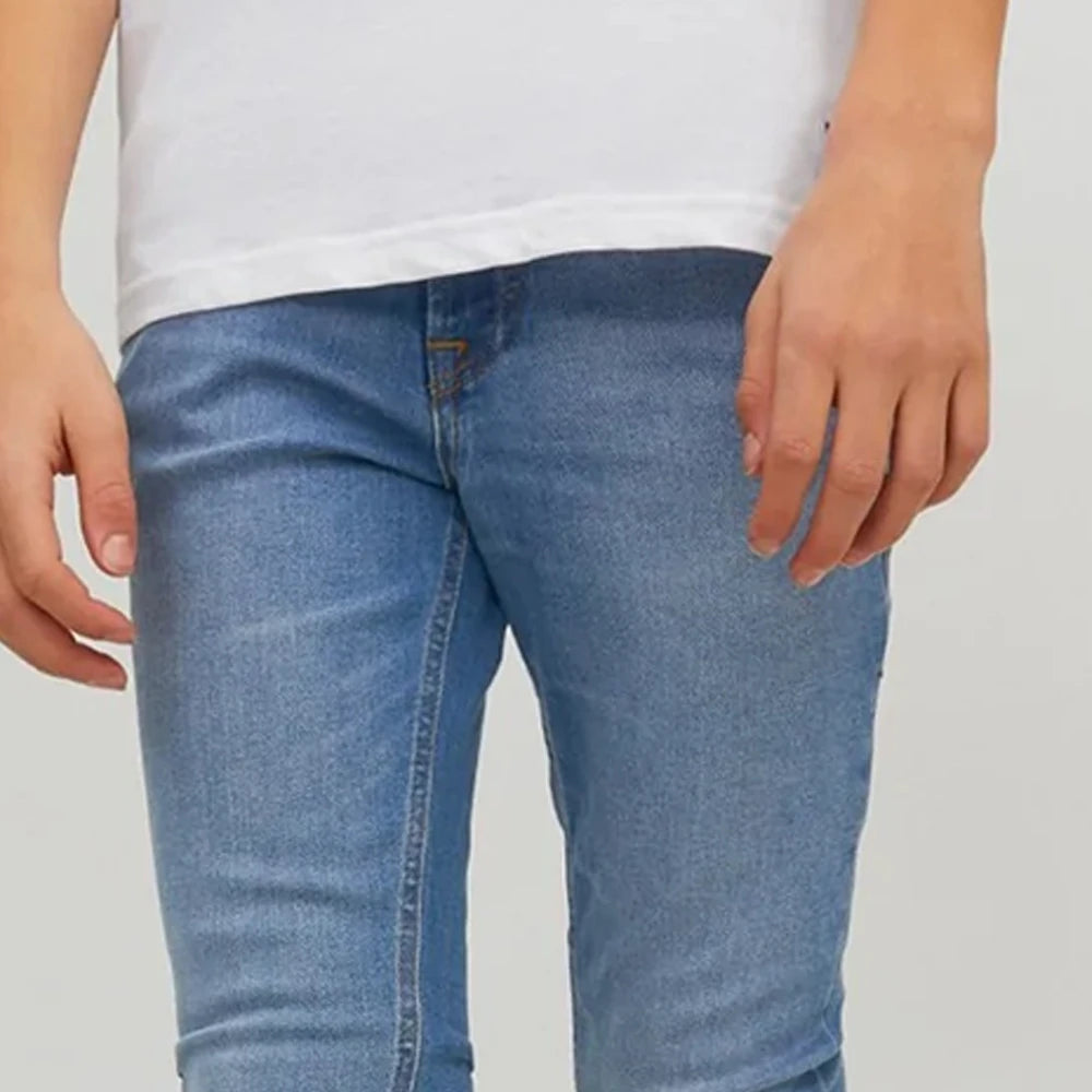 Mens Mid Waist Straight Knitted Distressed Denim Jeans Regular Fit Casual Midweight 100% Cotton High Quality Wholesale Supply