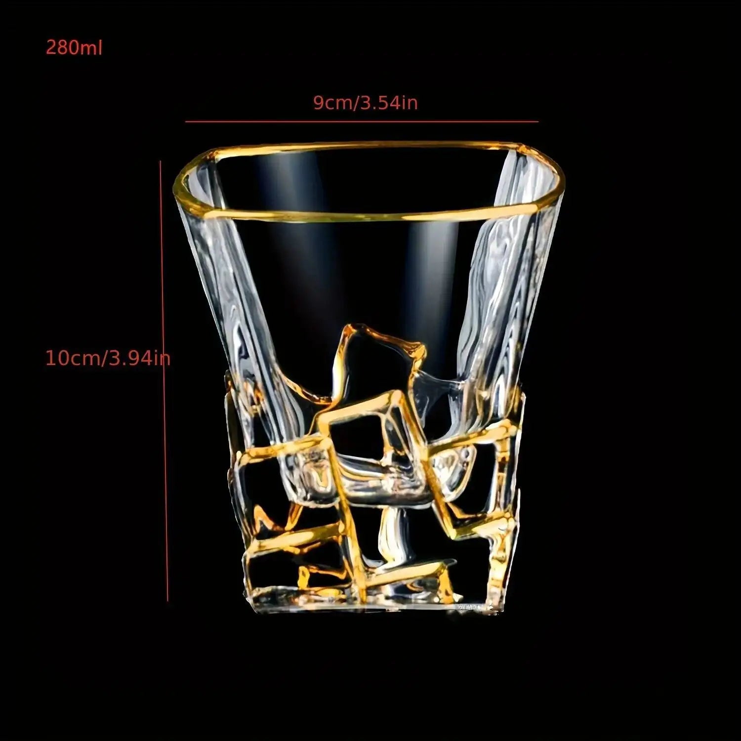 Luxury Whiskey Glass With Golden Line Luxurious Crystal Glasses Painted Brilliant Multi-purpose Wine Cup Beer Cocktail Tumbler