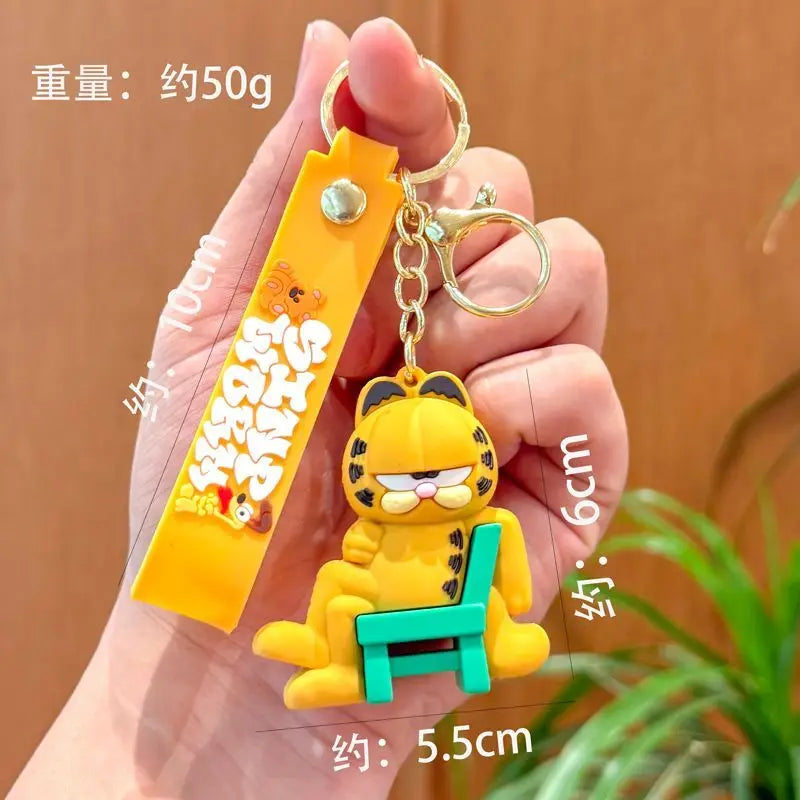 Garfield animation cartoon cute funny keychain kawaii for boys and girls couple plush backpack pendant accessories wholesale