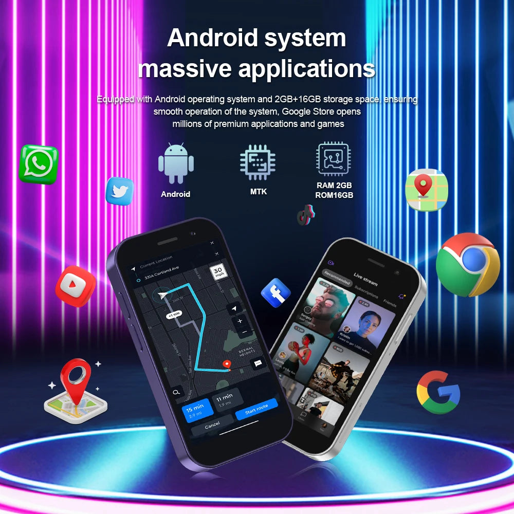 2025 New SERVO KING8000 Mini Smartphone Android 4G LTE Global GPS 3" Display 5MP Camera WIFI Small Mobile Phones 2000mAh Battery