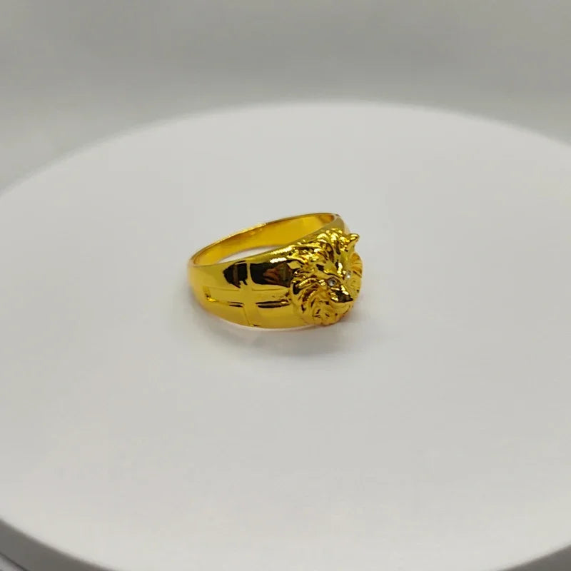 2025 New Golden Personality Charm Lion Head Rings Stainless Steel Party Lion Domineering Men's Ring Golden Ring Unisex Jewelry