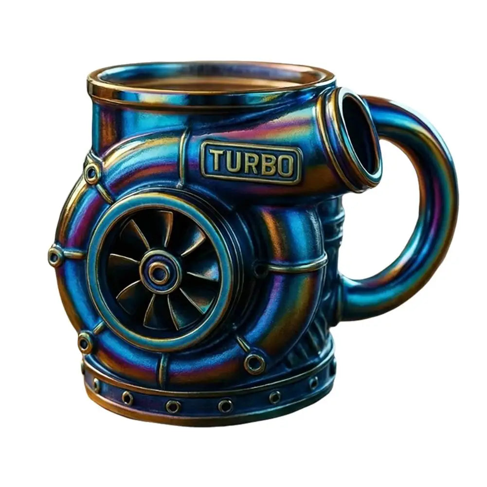 Turbocharger Design Cup: Unique V8 Turbocharged Engine Coffee Mug Handcrafted Gift Drinkware Gift For Men Water Container Gift