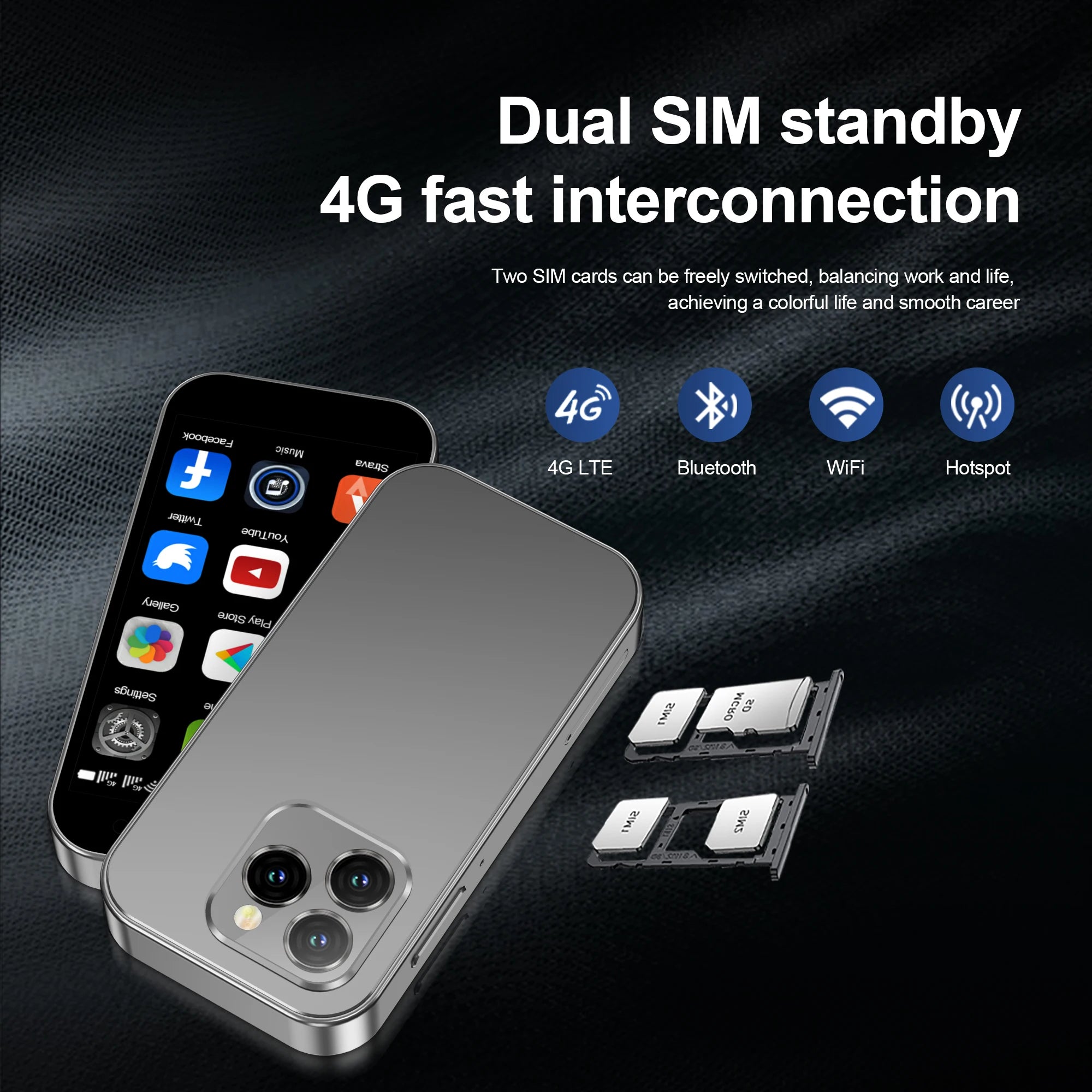 2025 New SERVO KING8000 Mini Smartphone Android 4G LTE Global GPS 3" Display 5MP Camera WIFI Small Mobile Phones 2000mAh Battery