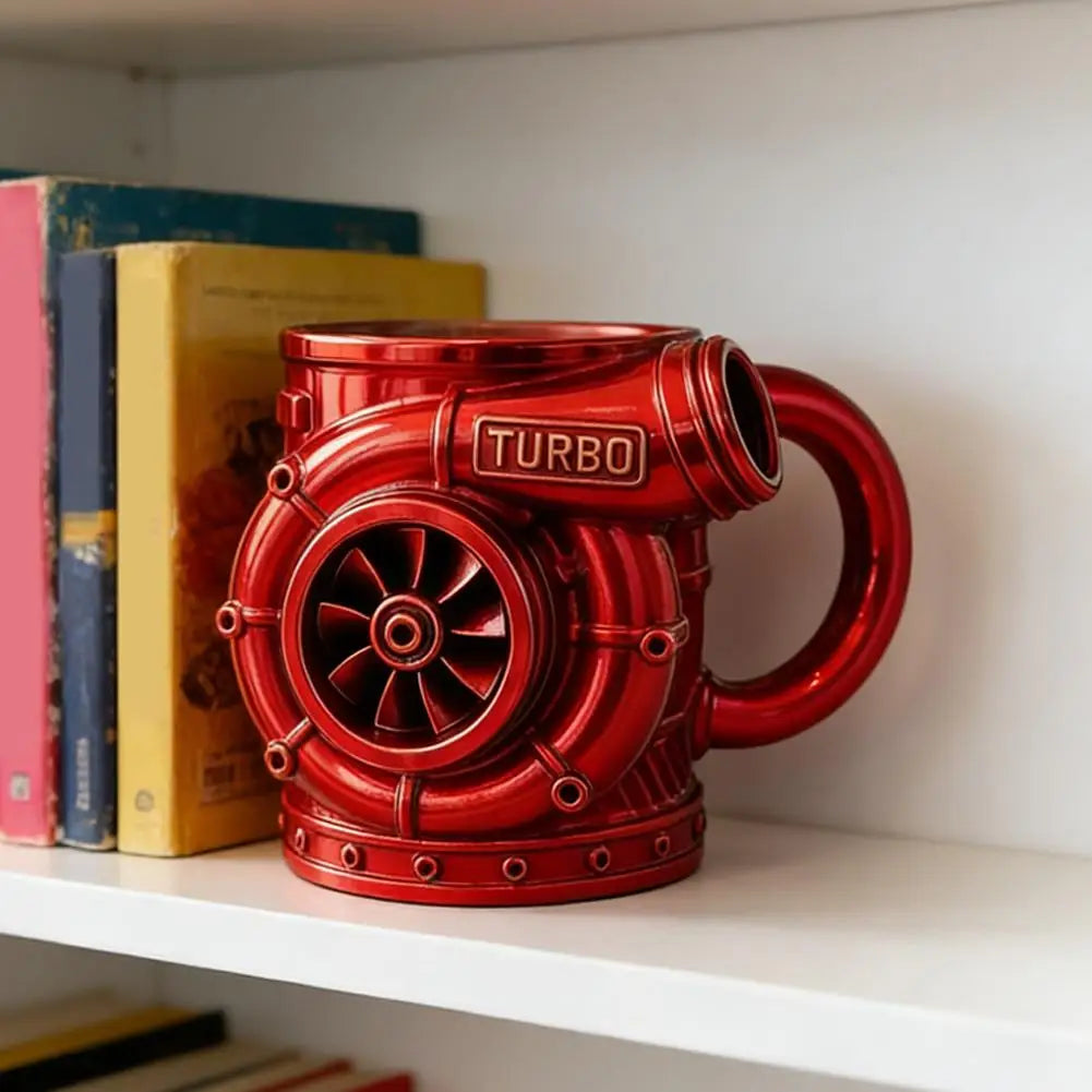 Turbocharger Design Cup: Unique V8 Turbocharged Engine Coffee Mug Handcrafted Gift Drinkware Gift For Men Water Container Gift