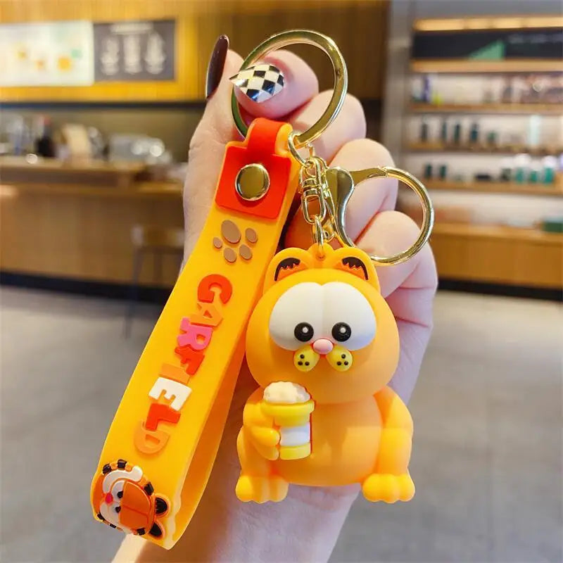 Garfield cartoon cute plush keychain kawaii for men and women couple matching pendant accessory anime merchandise wholesale
