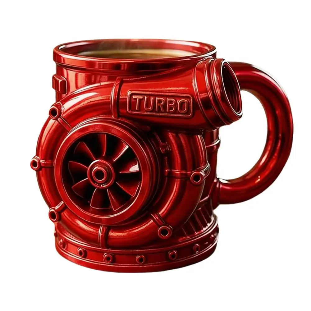 Turbocharger Design Cup: Unique V8 Turbocharged Engine Coffee Mug Handcrafted Gift Drinkware Gift For Men Water Container Gift