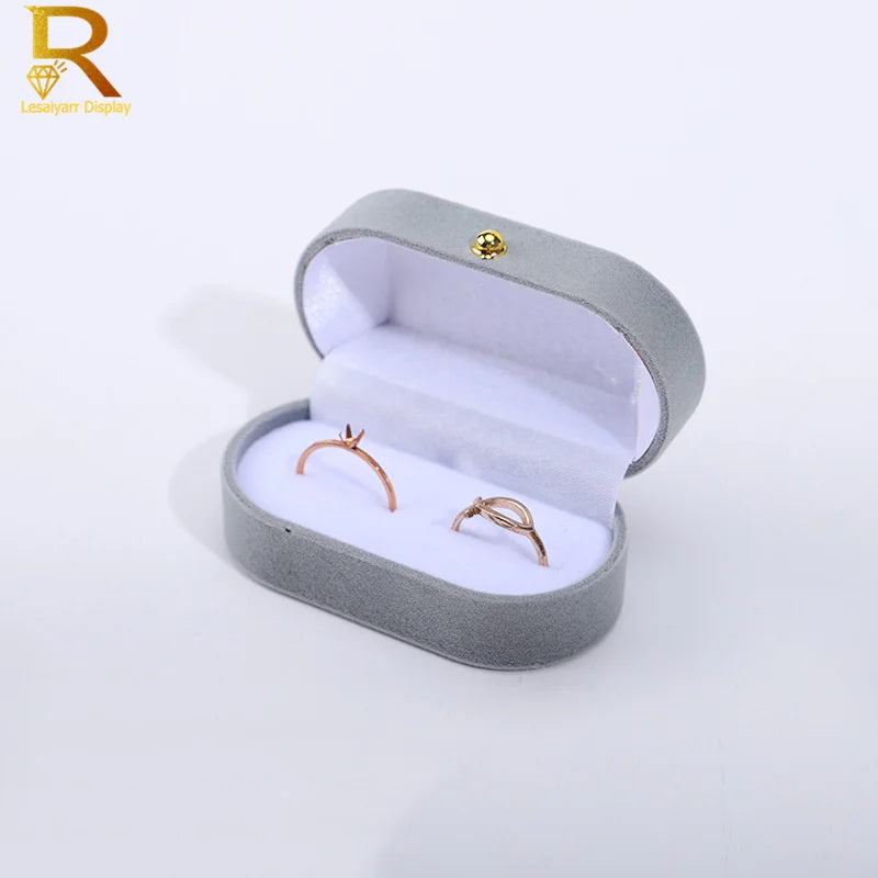 Velvet Trinket Box Ring Box Jewelry Organizer Double Rings BoxJewelry Box Wedding Gift Box Joyeros Organizador De Joyas