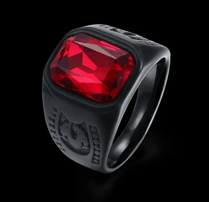 New Copper Material Open Adjustable Ring Amber Gemstone Personality High Jewelry Fashion Luxury Business Men's High-end Ring