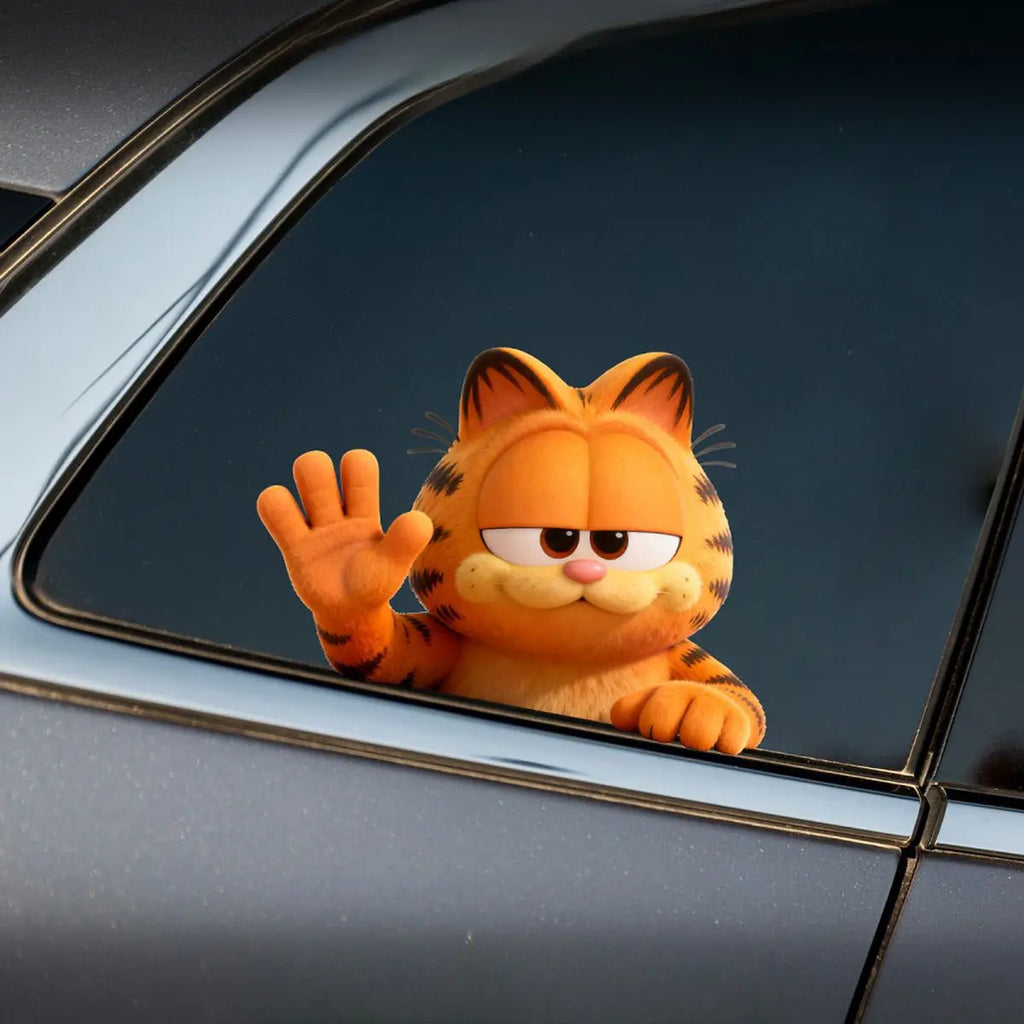 Cute Garfield Cartoon Vinyl Stickers Waterproof Electric Motorcycle Body Decals Anime Character Scratch Cover Sticker for E-Bike