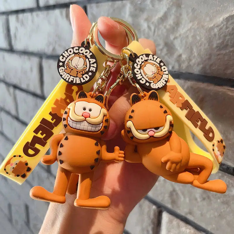 New Garfield Car Doll Keychain Couple Cartoon Cute High Color Value Student Schoolbag Pendant Decorative Small Gift Wholesale