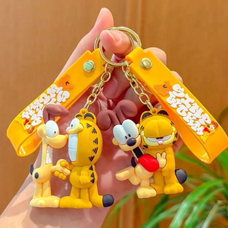 Garfield animation cartoon cute funny keychain kawaii for boys and girls couple plush backpack pendant accessories wholesale