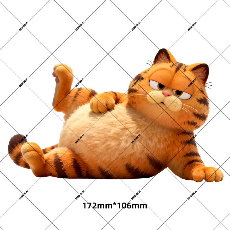 Cute Garfield Cartoon Vinyl Stickers Waterproof Electric Motorcycle Body Decals Anime Character Scratch Cover Sticker for E-Bike