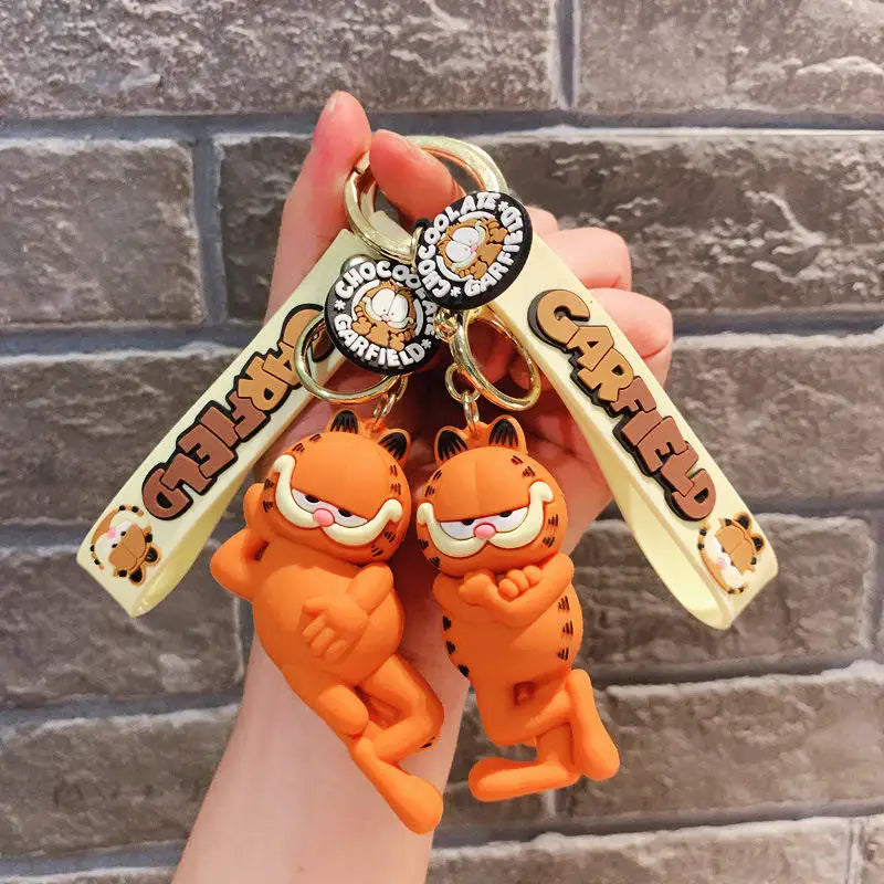 New Garfield Car Doll Keychain Couple Cartoon Cute High Color Value Student Schoolbag Pendant Decorative Small Gift Wholesale