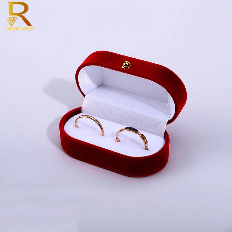 Velvet Trinket Box Ring Box Jewelry Organizer Double Rings BoxJewelry Box Wedding Gift Box Joyeros Organizador De Joyas