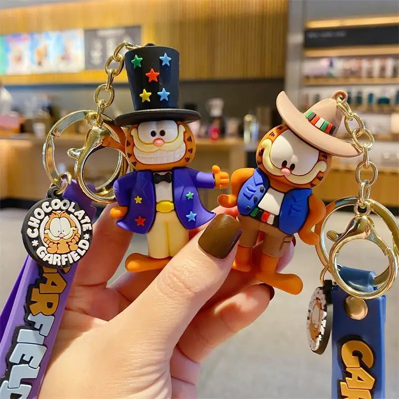 Garfield cartoon cute plush car keychain kawaii for boys and girls couple matching pendant accessory anime merchandise wholesale