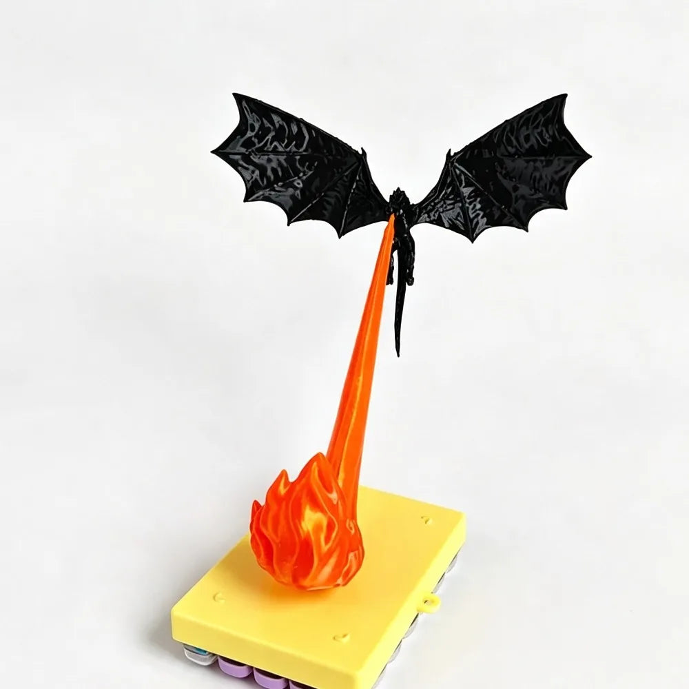 Creative 3D Dragon Flame Bookend Decor Ornament Unique Book Corner Shelf Statue for Home Office Desktop Tabletop Decoration