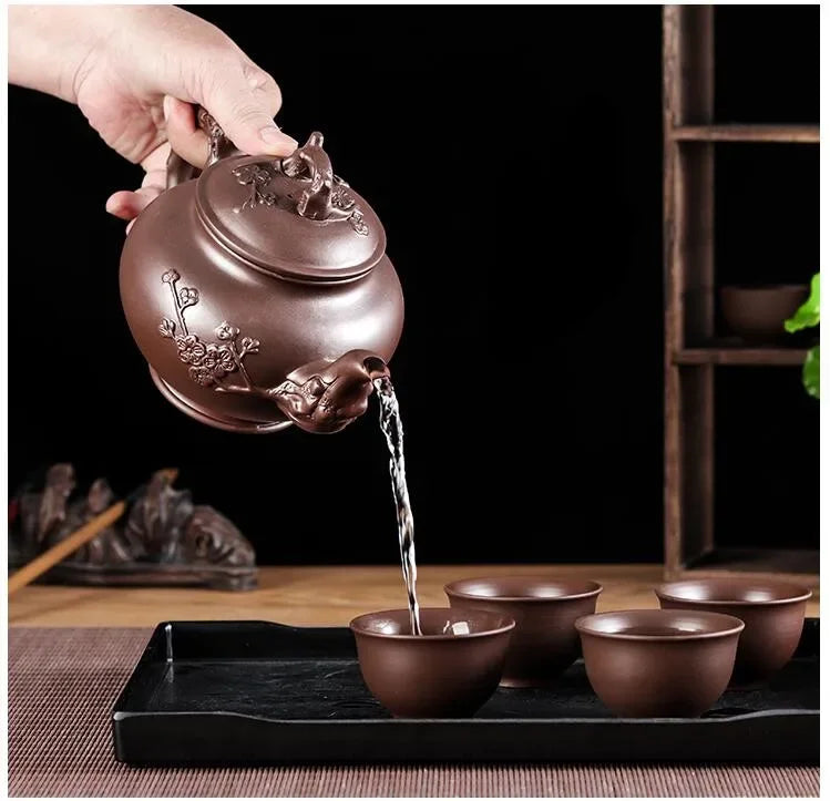 Large Capacity Purple Sand Teapot, Household Kung Fu Cup, Yixing Zhu Ni, Plum Blossom Pot, Large Tea Pot, Ceramic Kettle
