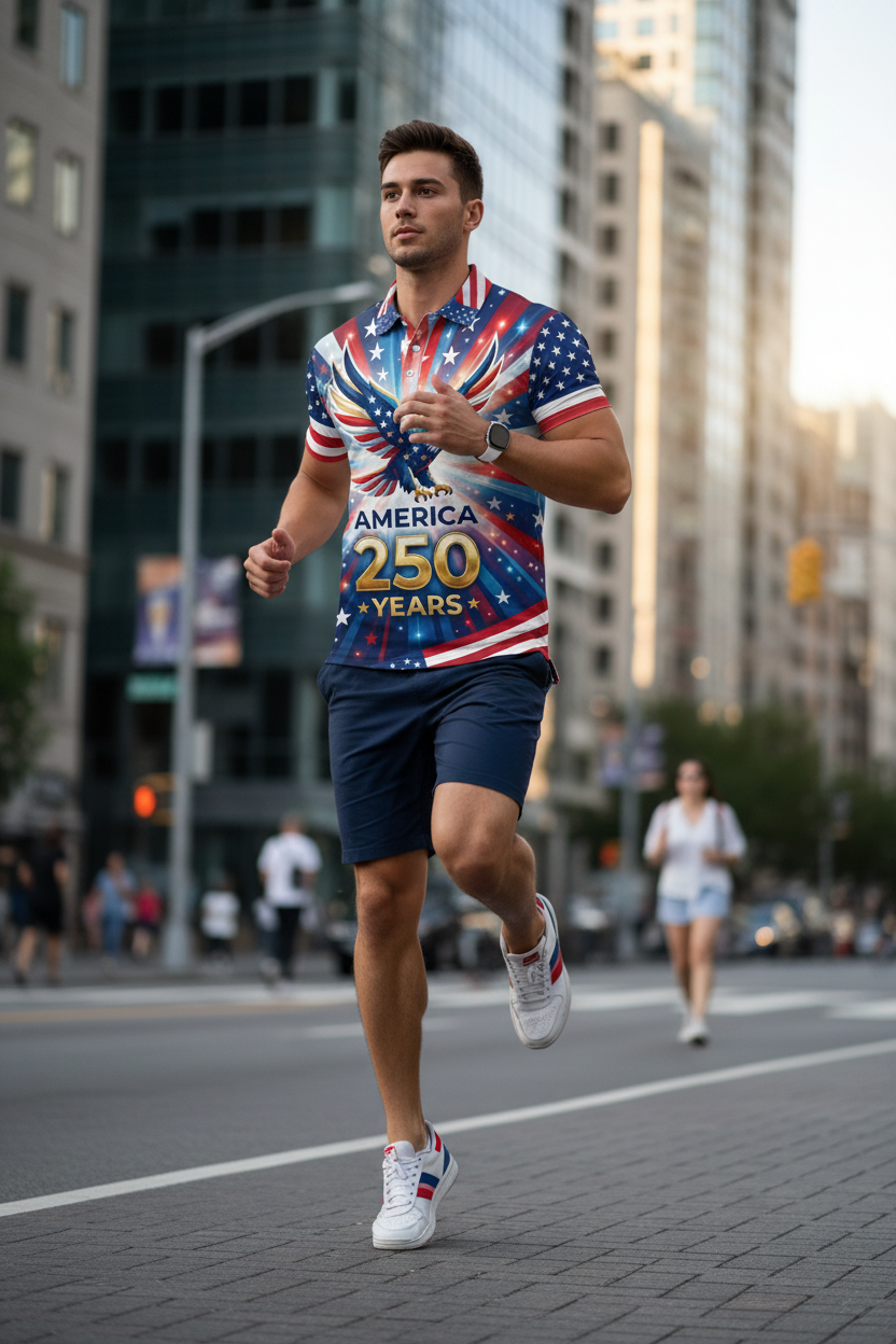 Custom American Flag Statue Of Liberty Couple Polo Shirt Men Women USA 250 Patriotic Print Casual Streetwear Sportswear Shirts
